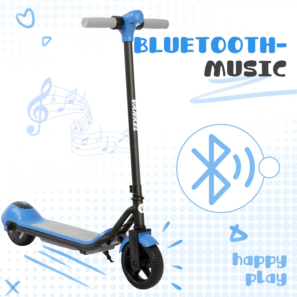 Sinaopus 6.5 Inch Kids Electric Scooter 110W Motor with Bluetooth Music Function, LED Lights, 14km/h Max Speed, Foldable E-Scooter for Kids 6+