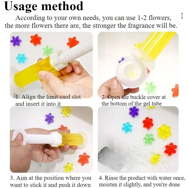 12 Pieces Toilet Flower Gel Cleaner Fragrant Deodorant Gel Efficient Odor Remover Fresh Bathroom Air Long Lasting Aroma Easy Use