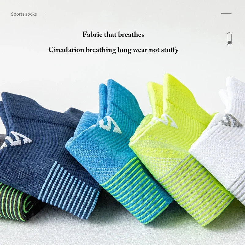 WRELS 1/2/3 Pairs Athletic Running Socks Moisture Wicking Cotton