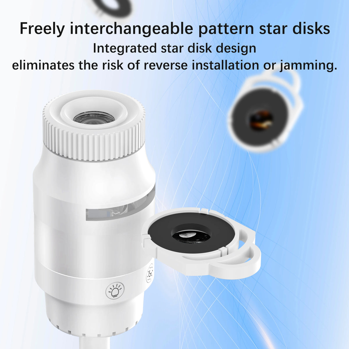 LiHangStar Smart USB Starry Sky Projector Night Light, with a Flexible Tube and 6 Projection Patterns