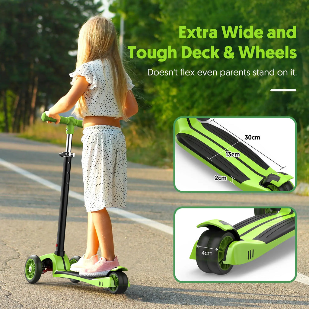 SEJOY Kids Folding Electric Scooter Children Scooter with Adjustable Height 3 Wheel Scooter with Flash Wheels for 3-12 Years