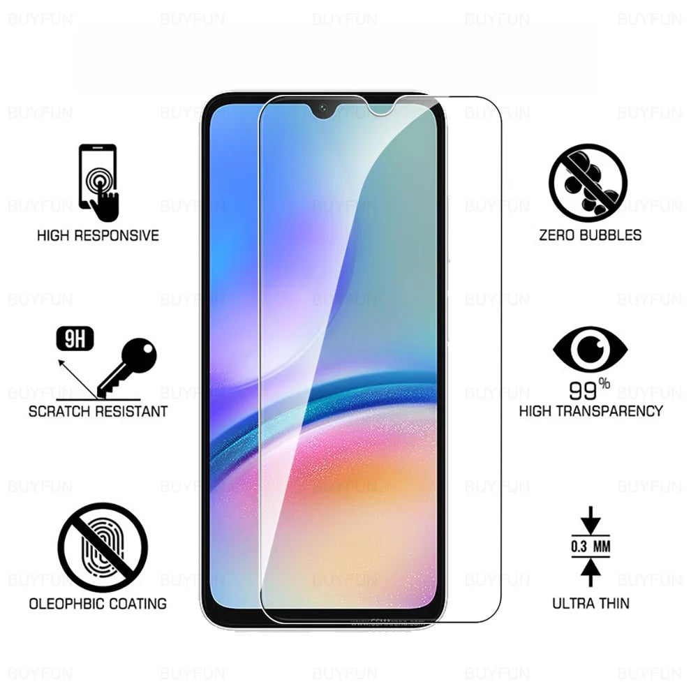1-4Pcs Tempered Glass For Samsung Galaxy A05s A05 A15 4G A25 A35 A55 5G A06 A16 A26 A36 A56 A07 A17 A27 A37 A57 Screen Protector