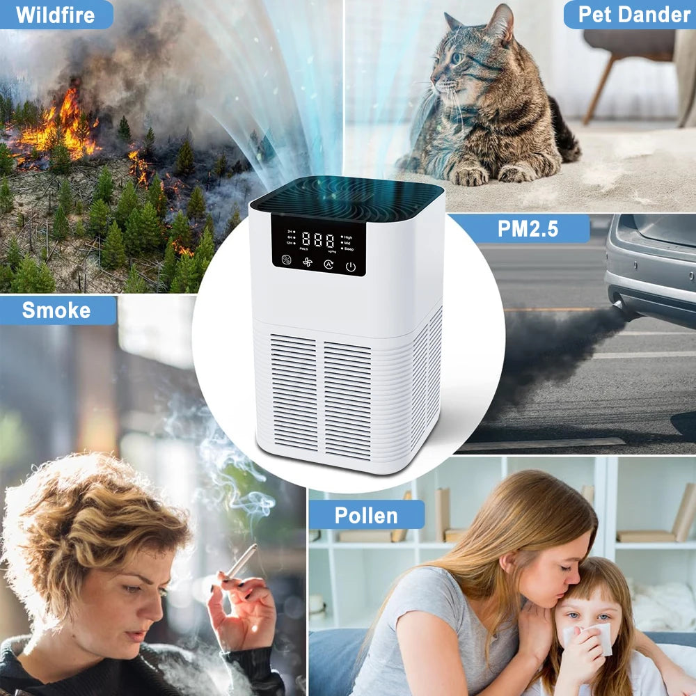 Air Purifier Smoke Odor Negative Ion Generator with Aromatherapy