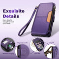 Wallet Multi-card Slot Zipper Kickstand Magnetic Flip Leather Case For iPhone 17 Pro Max 17e Air 16e 15 Plus 14 13 12 11 XR 8 7