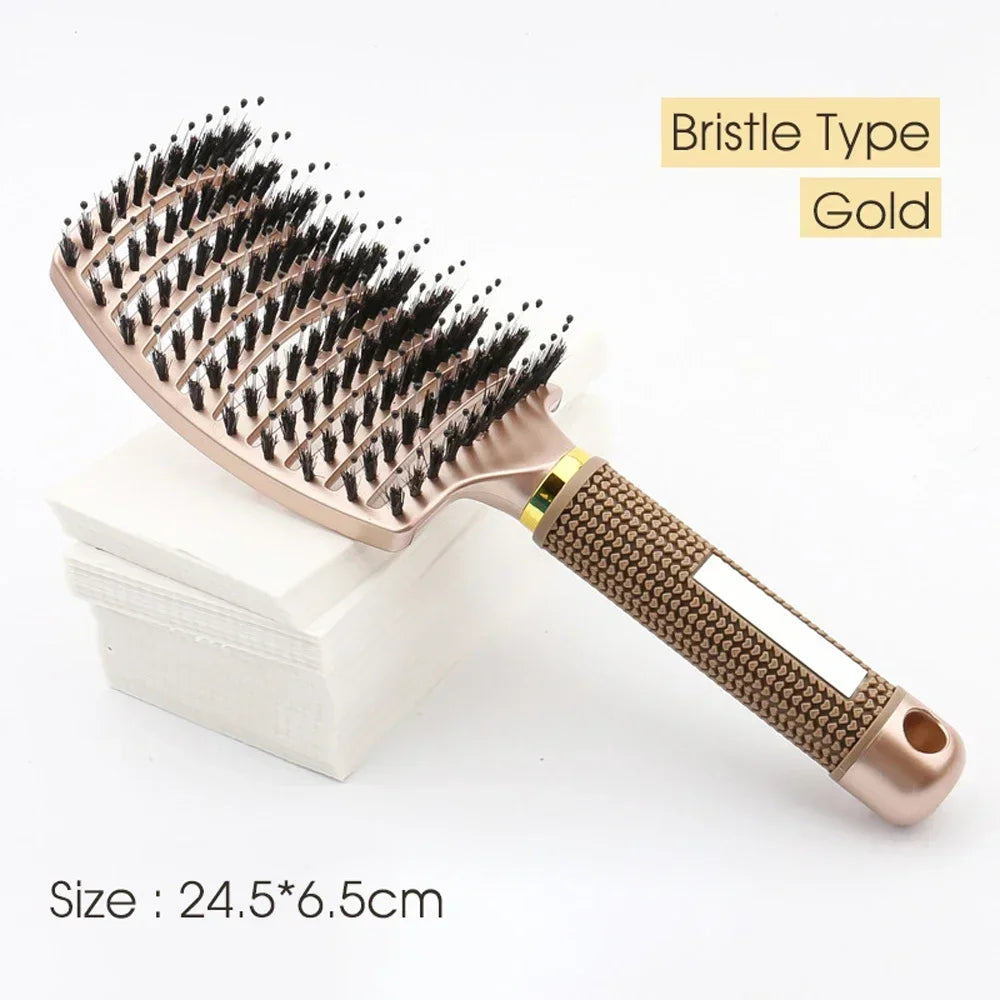 Wet Curly Hair Comb Detangling Hair Brush Women Scalp Massage Comb Bristle Fluffy Salon Hairdressing Combs Barber Styling Tools