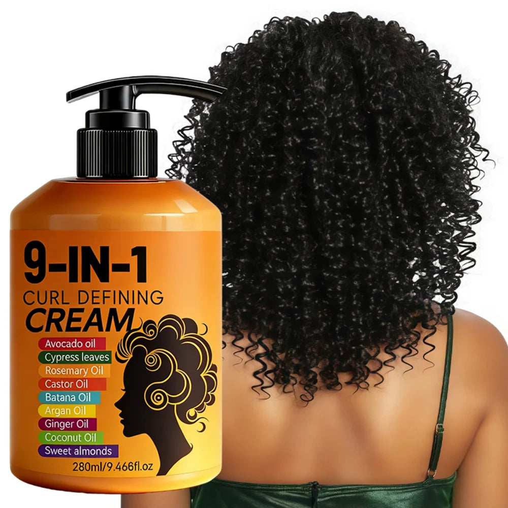 280ml Curly Hair Styling Cream, Moisturizing and Smoothing Formula,