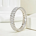 Huitan Women Silver Color Ring Simple Style Party Daily Accessories Inlaid Bright Cubic Zirconia Fashion Accessories Jewelry