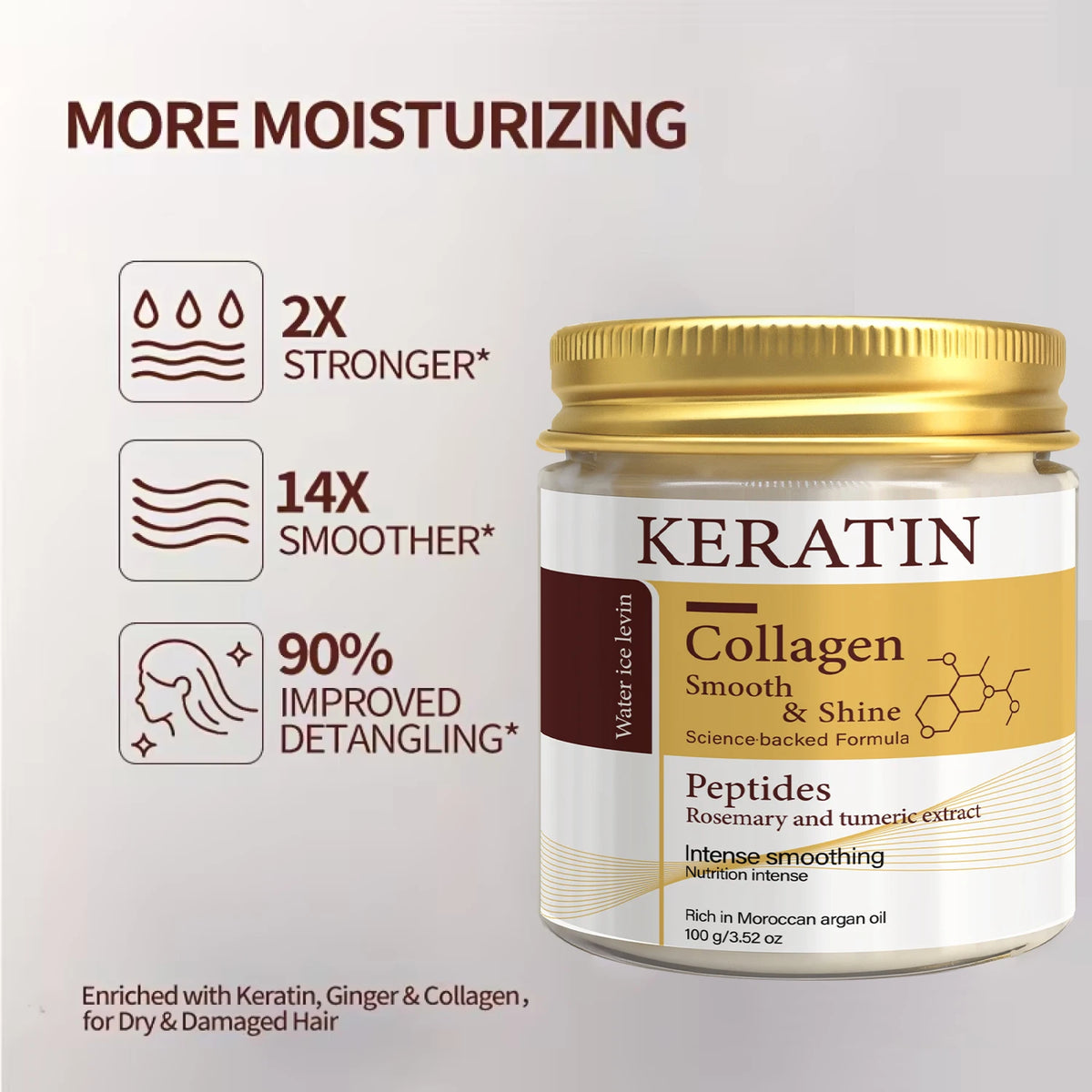 Keratin Collagen Hair Mask with Peptides & Rosemary