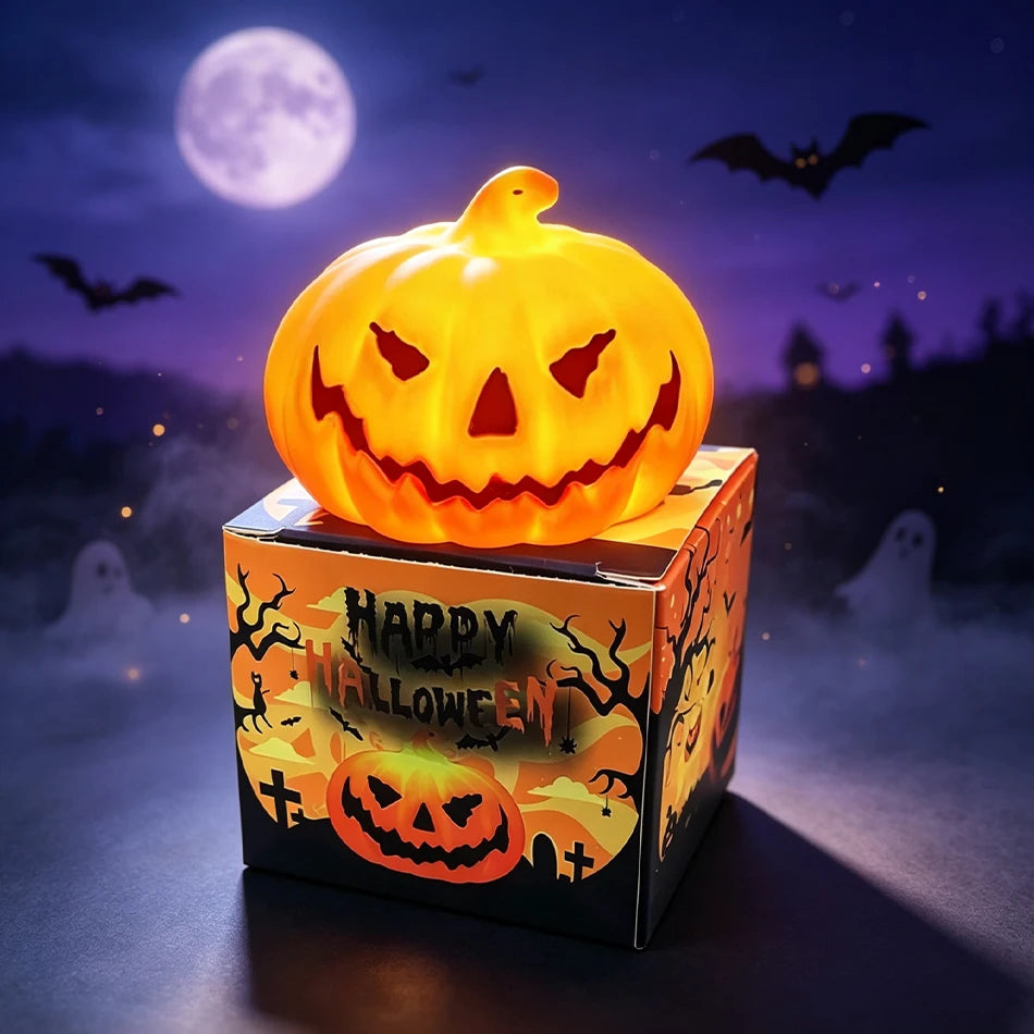 LED Pumpkin Lamp Warm Light Jack O Lantern
