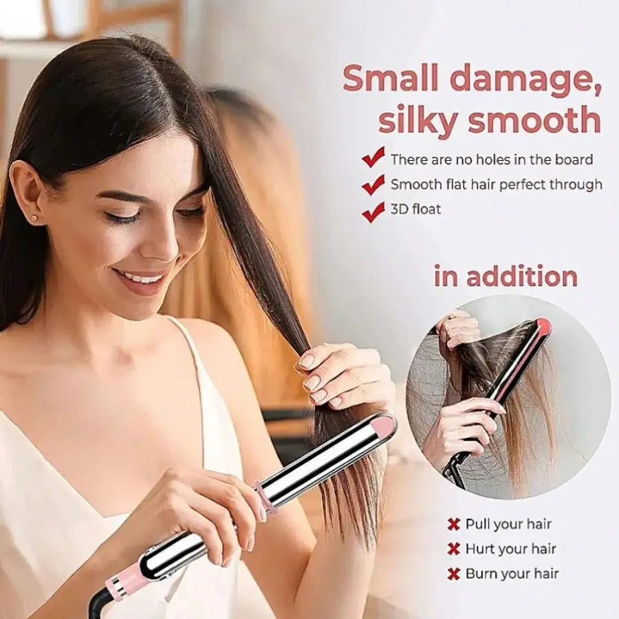 2-in-1 Hair Straightener and Curler, 1 Inch Professional Ceramic Ionic
