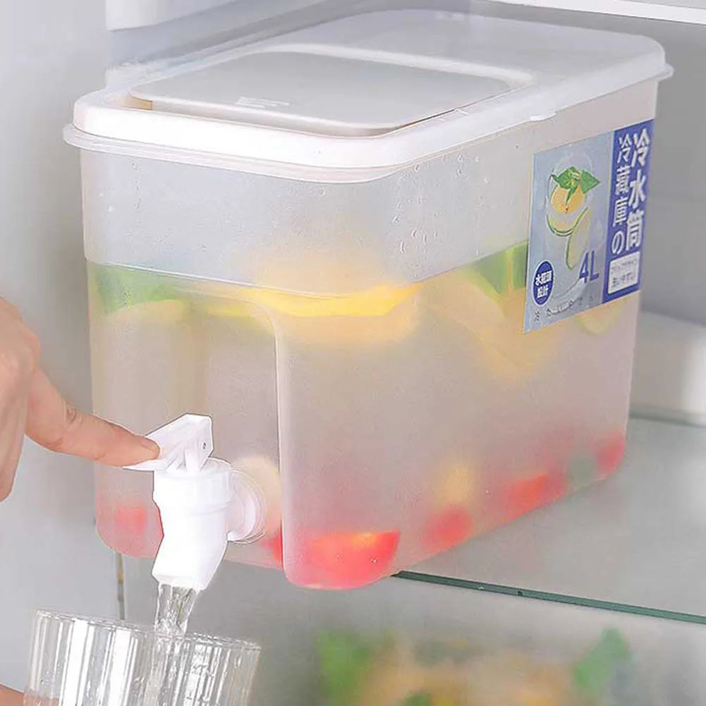 3.5/4/10L Large Capacity Cold Water Pitcher Kettle with Faucet in Refrigerator Iced Beverage Dispenser Refrigerator and Spigot