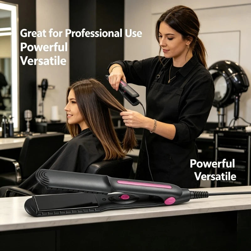 360° Swivel Power Cord Hair Straightener Flat Iron, 160‑220°C Adjustable Temperature