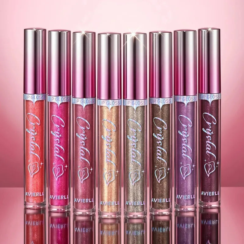 8 Colors Glitter Shimmer Lip Gloss Moisturizing Long Lasting Diamond