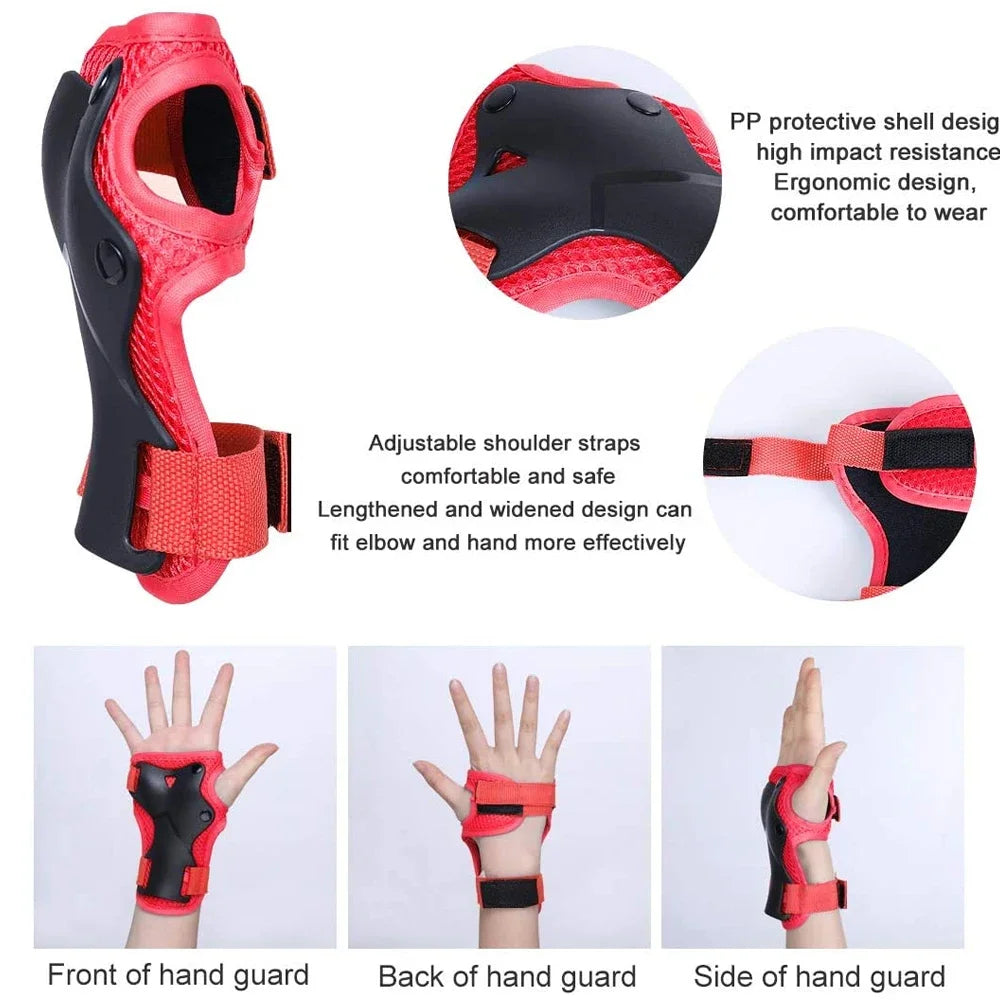 7Pcs/Set Roller Skating Kids Boy Girl Safety Helmet Knee Elbow Pad Sets Cycling Skate Bicycle Scooter Protection Safety Guard