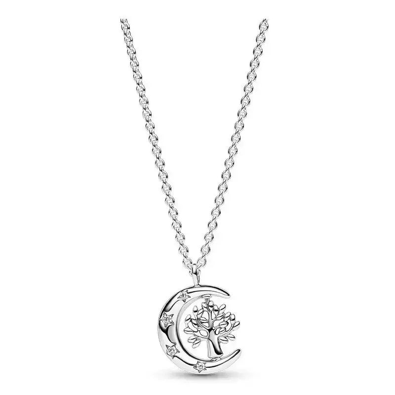 Fashionable Heart Pendant Necklace S925 Pure Silver Zircon