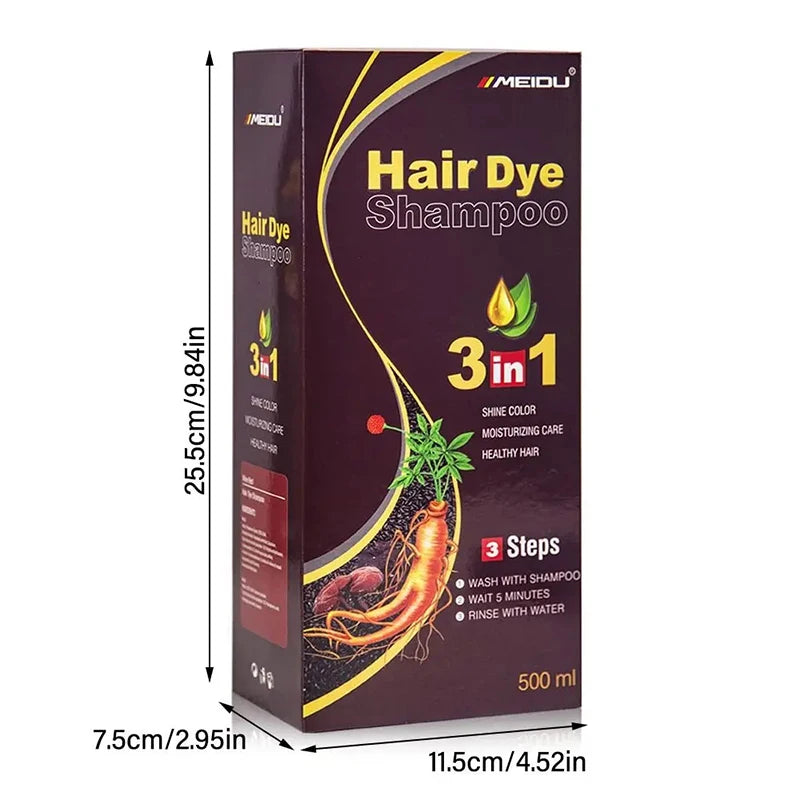 7 Colors 3 In 1 Quick Hair Dye Shampoo Instant Coloring Shampoo Gray White Cover Natural Plant Fast Dye Long Lasting Dye Shampoo