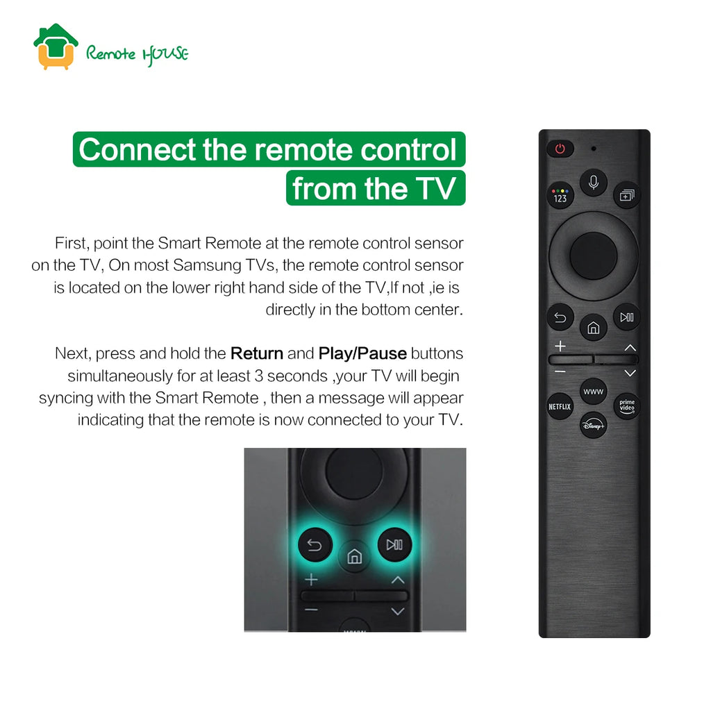BN59-01385D Solar Voice Remote Control Replacement For Samsung Smart TVs BN59-01385D