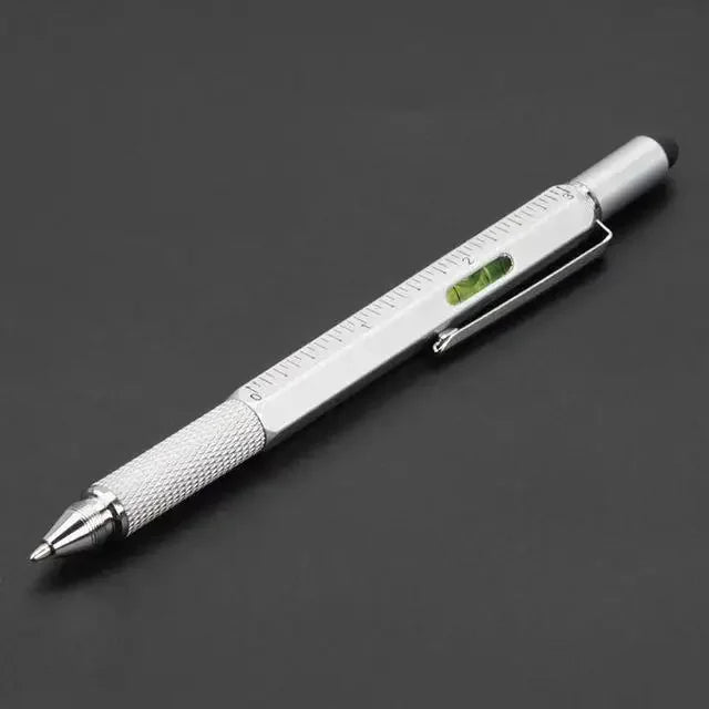 7 In1 Multifunction Ballpoint Pen with Modern Handheld Tool Measure Technical Ruler Screen Stylus Screwdriver Touch Spirit Level