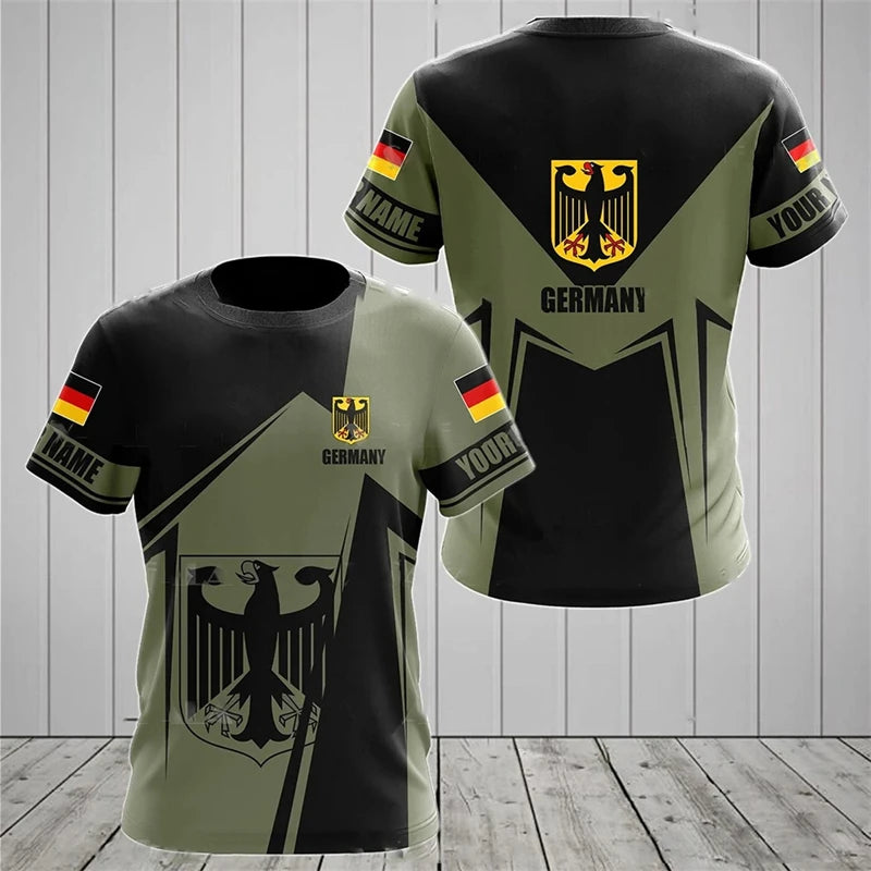 Germany National Flag Harajuku Graphic Men's T-shirts Summer Quick Dry Material Tops Fashion O-neck Oversized Short-sleeved Tees