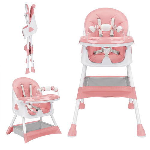 3‑In‑1 Foldable Baby High Chair, Multifunctional Toddler Feeding Highchair