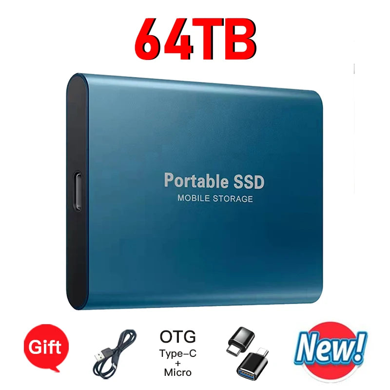 16TB External Solid State Drive Portable SSD USB 3.1 Type-C High-Speed Data Transfer Secure Storage for Important Files