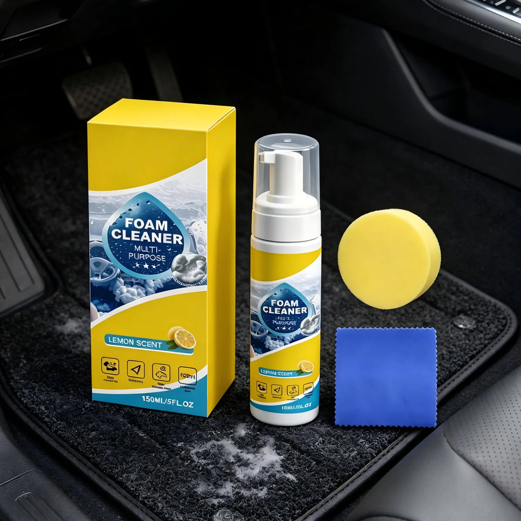 Foam Cleaner Car Interior Cleaning Foam Multi Purpose Car Interior Stain Remover Lemon Scent Car Seat Cleaning Foam Spray 150ml