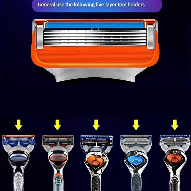 4/12/16 Pcs 5-layer Men's Razor Fusion Pro Power Shaving Shaver Male Face Beard Hair Trimmer 5 Layer Blades Replacement Refills