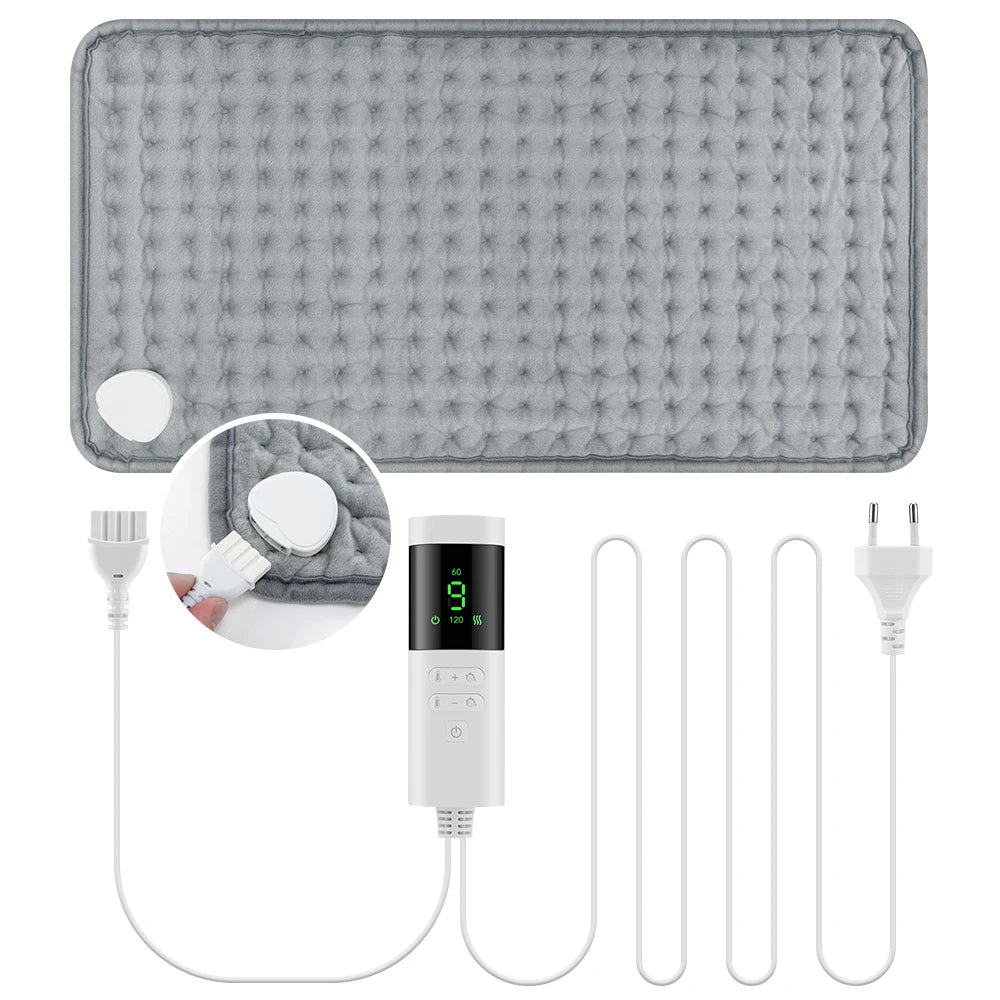 Electric Heating Pad for Back Neck Shoulder Home Office Washable Winter Warm Blanket Timed 9 Heat Levels Temperature Control