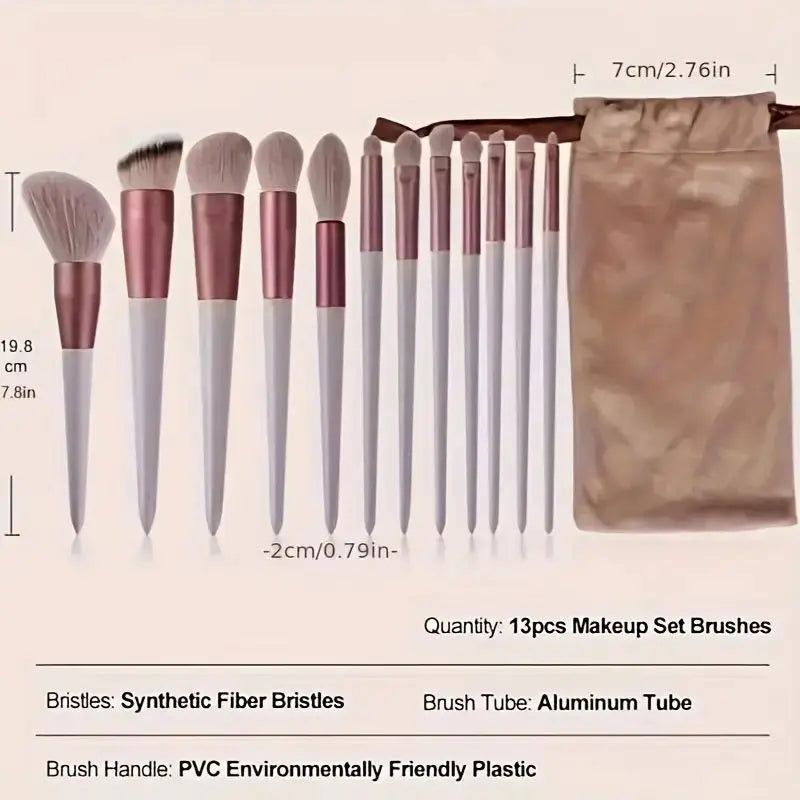 13 PCS Cosmetic Brushes Set Eye Shadow Foundation BB Cream Concealer Women Cosmetic Brush Eyeshadow Blush Powder Blending Beauty
