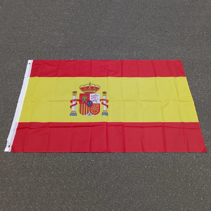 Aerlxemrbrae 60*90cm 90x150cm Spain Flag Espana Spanish Super Poly Football Flag Outdoor for Celebration Big Banner