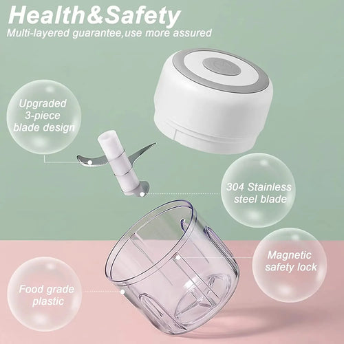 100ML/250ML Electric  Meat Mincer Garlic Chopper Rotate Garlic Press Crusher Vegetable Onion Cutter Kitchen Cooking Accessories