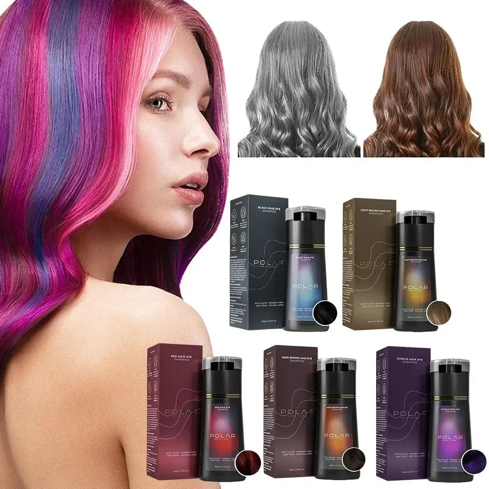 Multi-Shade Gray Cover Hair Shampoo Kit – Semi-Permanent Natural Color, Nourishes and Conditions, Simple Application for All