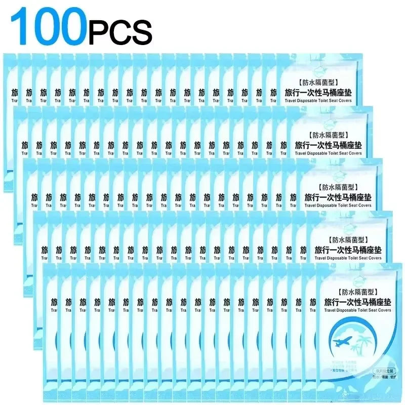 5-100Pcs Disposable Toilet Seat Cover Mat Portable Waterproof Safety