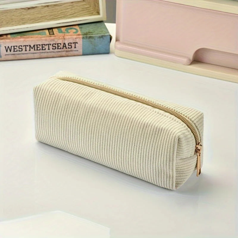 Durable Corduroy Pencil Case
