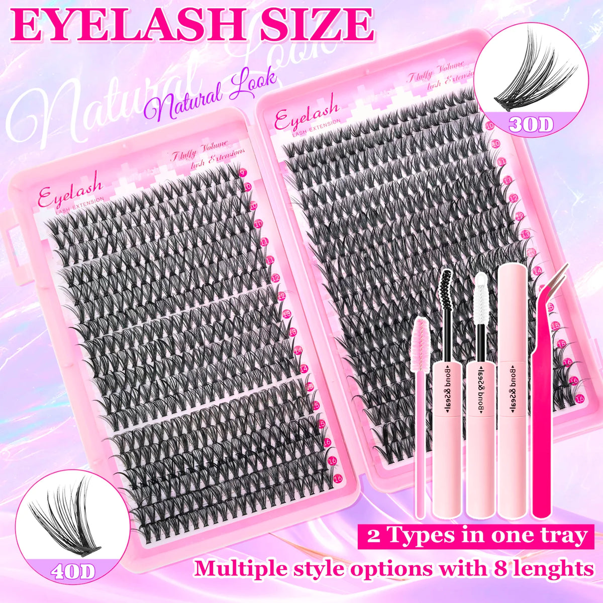 720/200pcs eyelash Extension Kit Fluffy Eyelash Extension