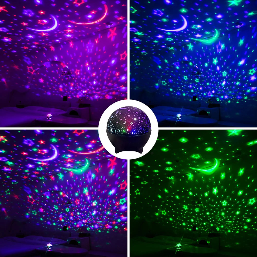 RGB Night Light LED Atmosphere Projector Light 5V USB Starry Moon Galaxy