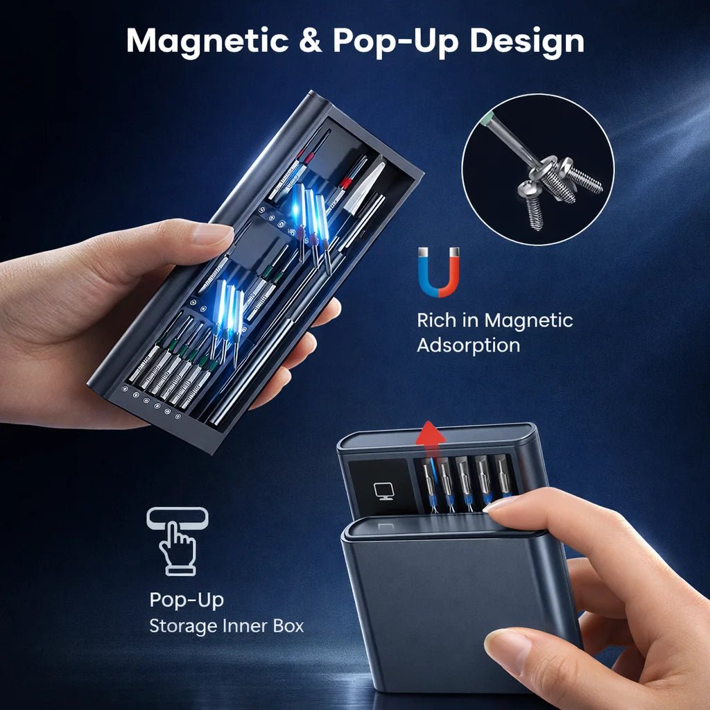 Precision Screwdriver Set, Screwdriver Kit with 36 Long S2 Bits,
