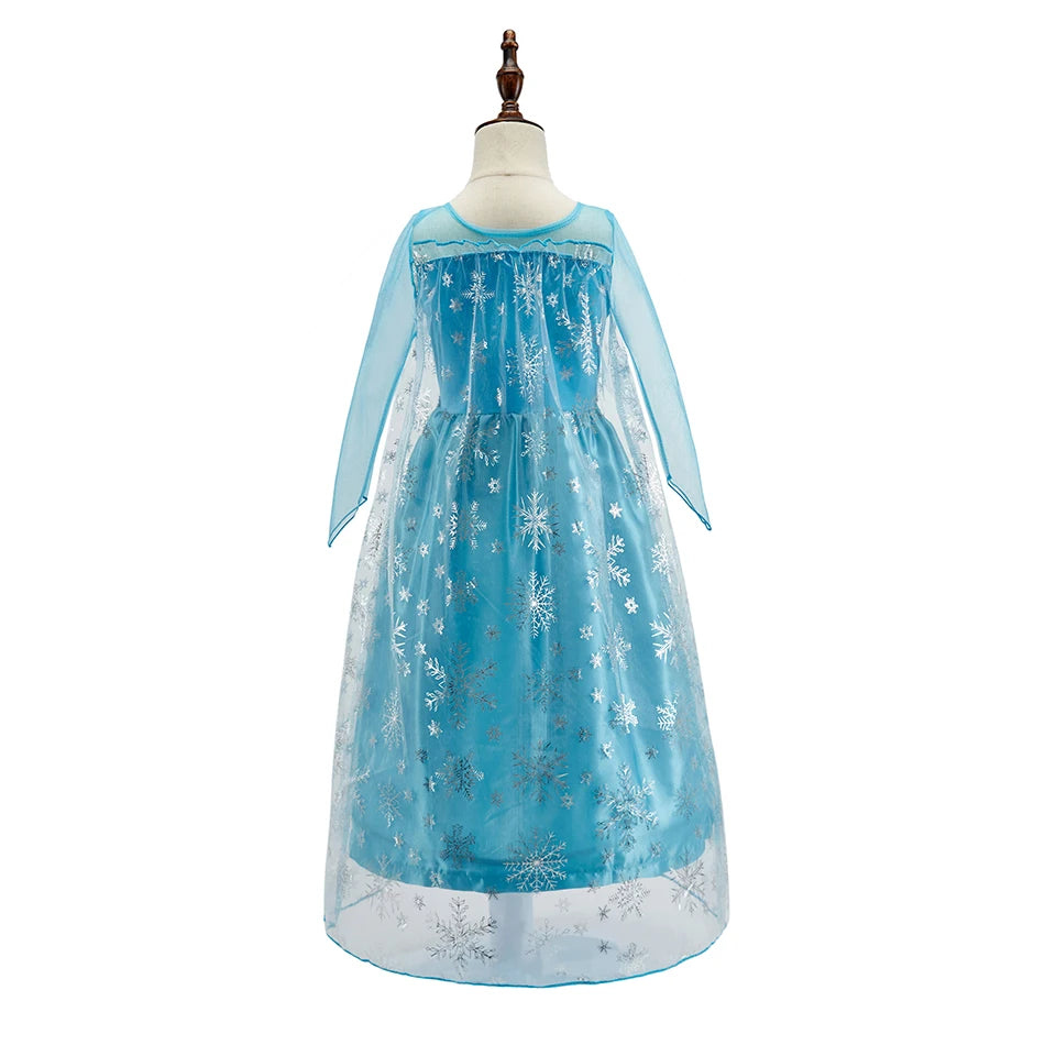 Children Anna Elsa Dress Girls Princess Cosplay Costume