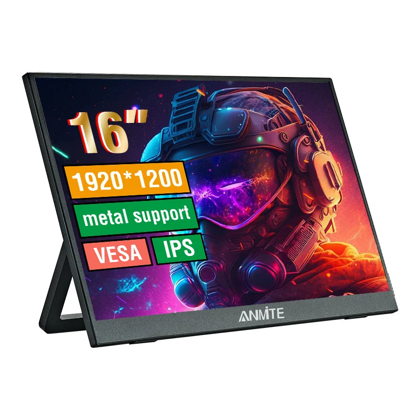 Anmite 16 Inch Portable Touch Monitor Non-touch Optional 1200P 1920*1200 HDR