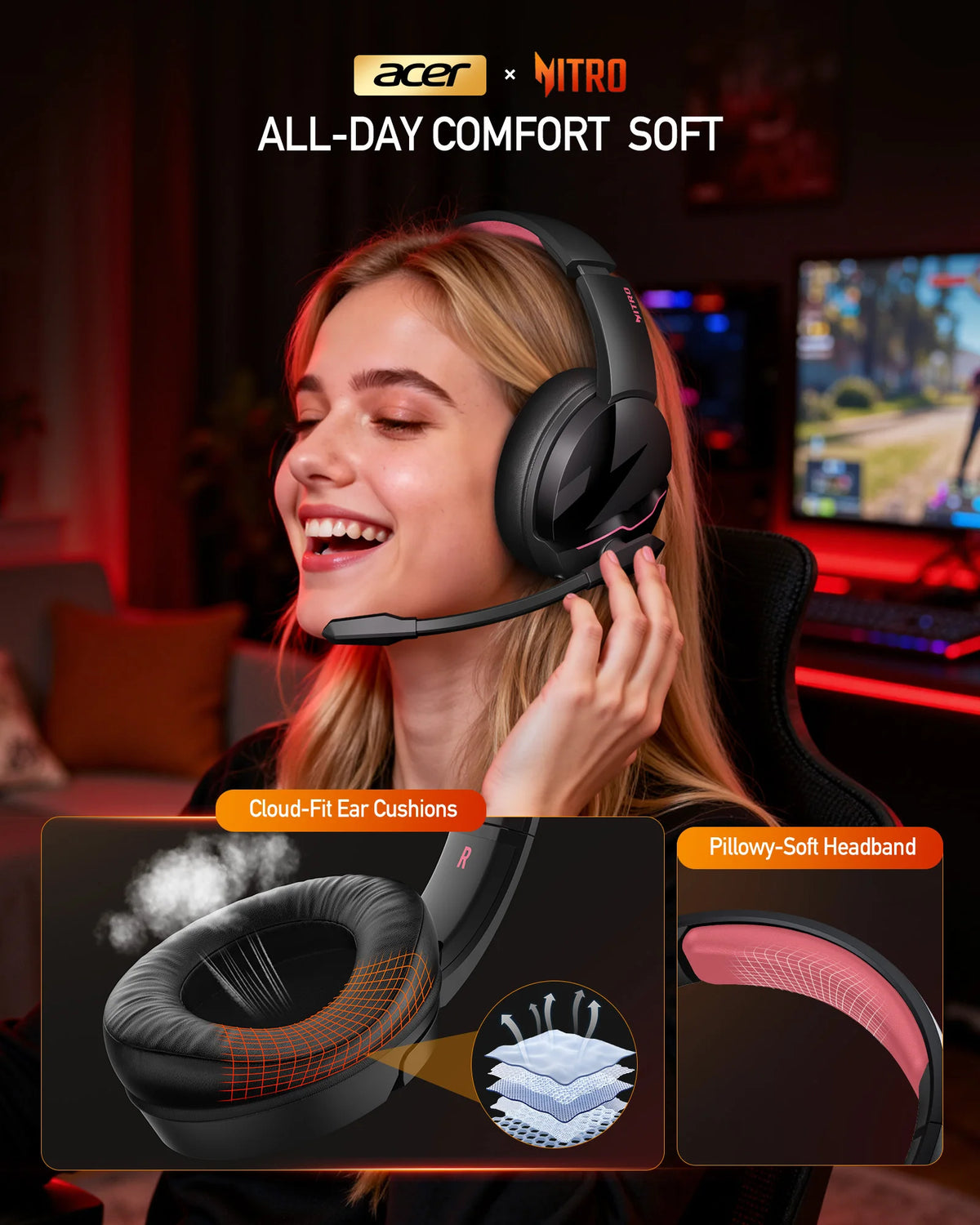 Acer K2 Wireless Gaming Headset for Ps5, Ps4, PC