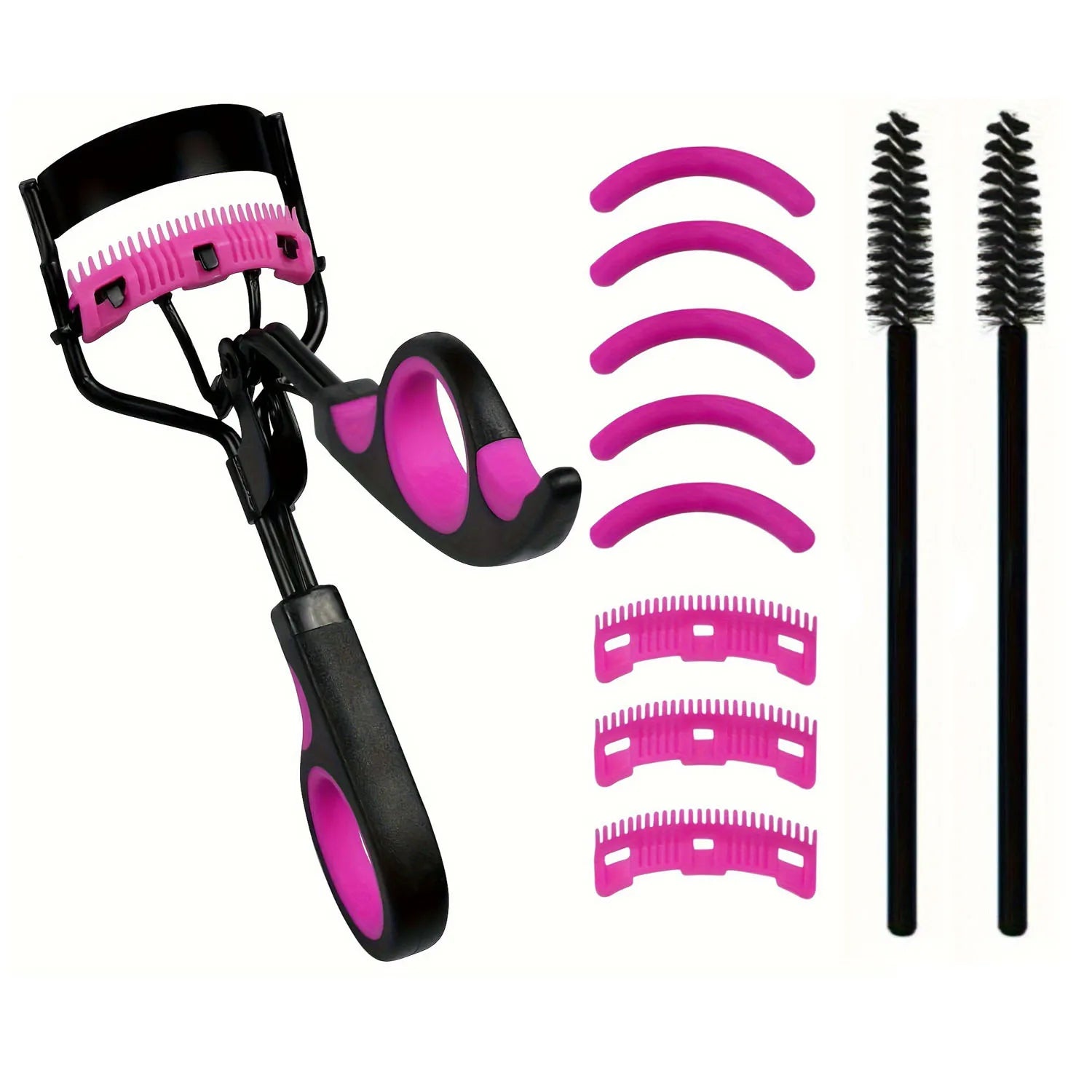 7/15pcs Eyelash Curler Set With Replacement Pads For Women Eyelashes Curling Tweezers Clips Lash Mascara Wands Brush Makeup Tool