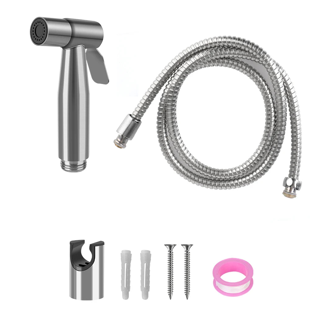 Bidet Sprayer Set for Toilet Shower Head for Bathroom Hand Sprayer Handheld Self-Cleaning Hand Bidet Faucet Stainless Steel