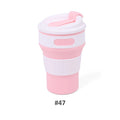 350ML Food-Grade Silicone Folding Cup Portable Travel Mug with Lid Leak Proof Collapsible Reusable for Hot Cold Drinks Outdoor