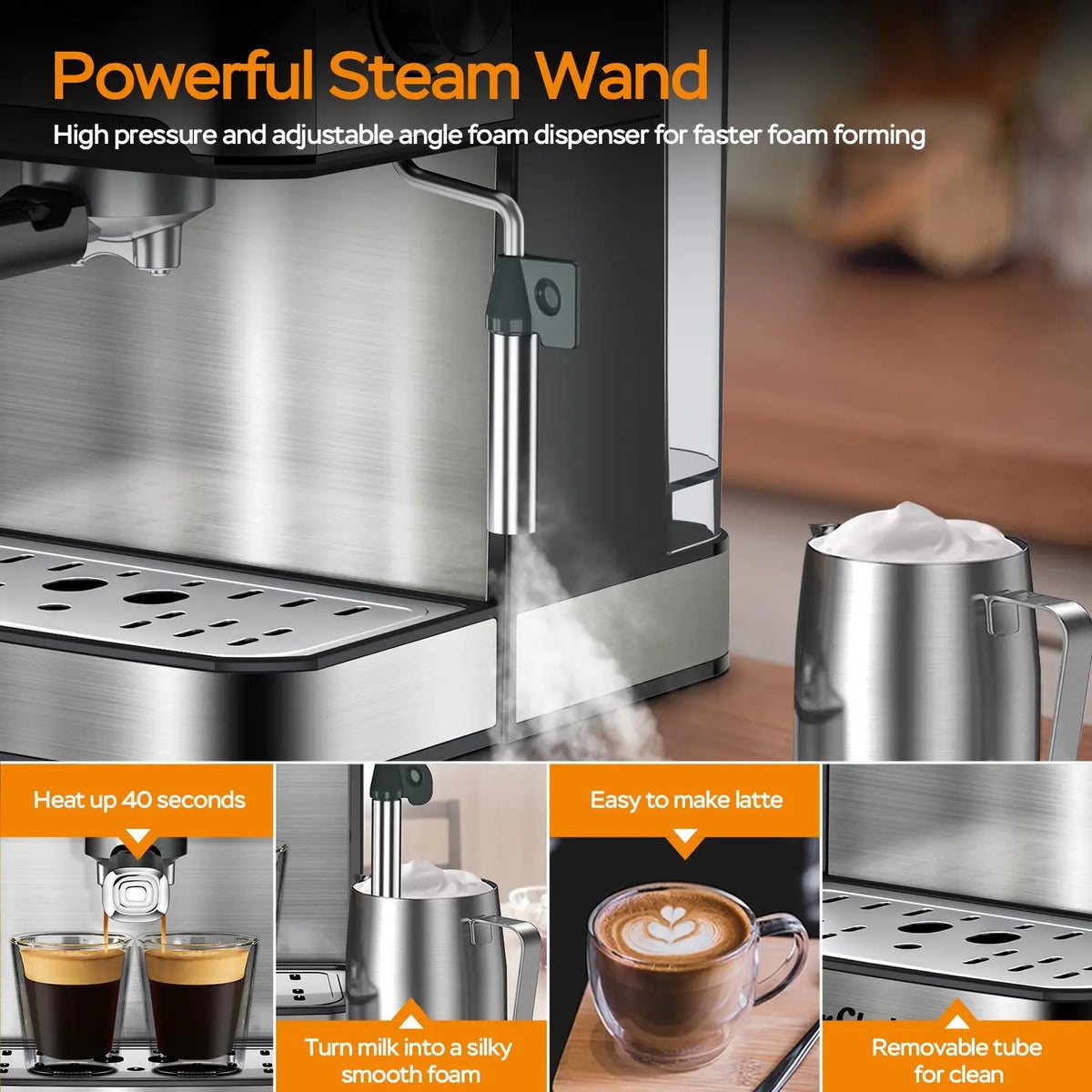 Espresso Machine 20 Bar Professional Compact