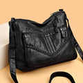 Vintage PU Crossbody Bag Retro Multi Layer Shoulder Bag Women's Fashion Handbag & Purse Female Work Travel Messenger Bag