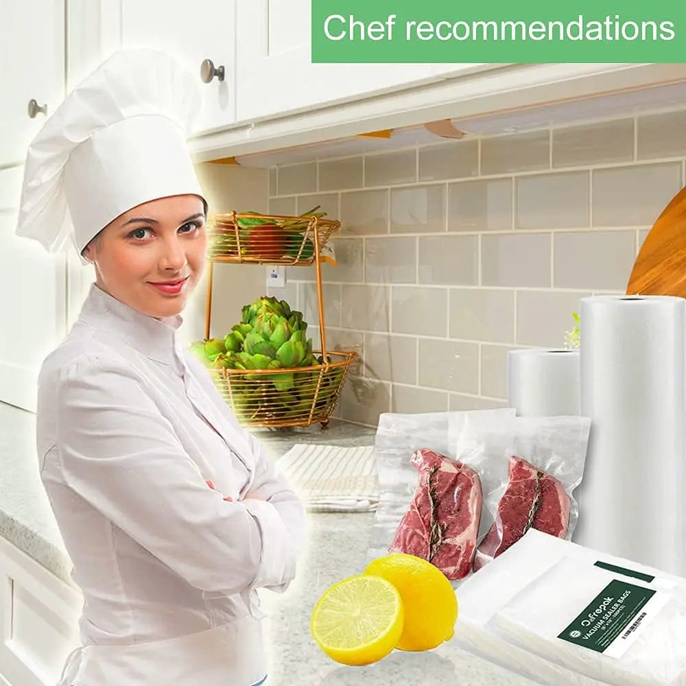Heavy-Duty Vacuum Sealer Bags Roll with Seal - Cut-to-Size Sous Vide