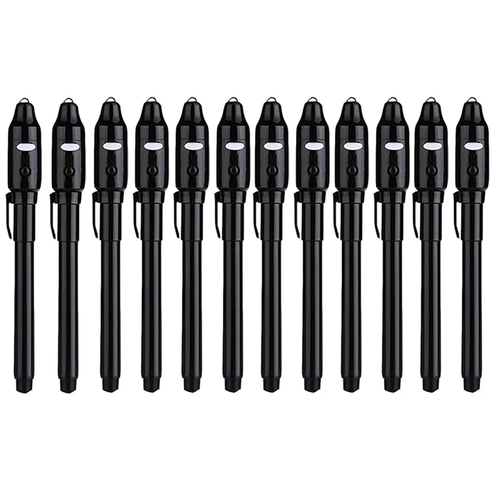 4-12pcs Invisible Ink Pen Spy Pen with UV Light Magic Marker