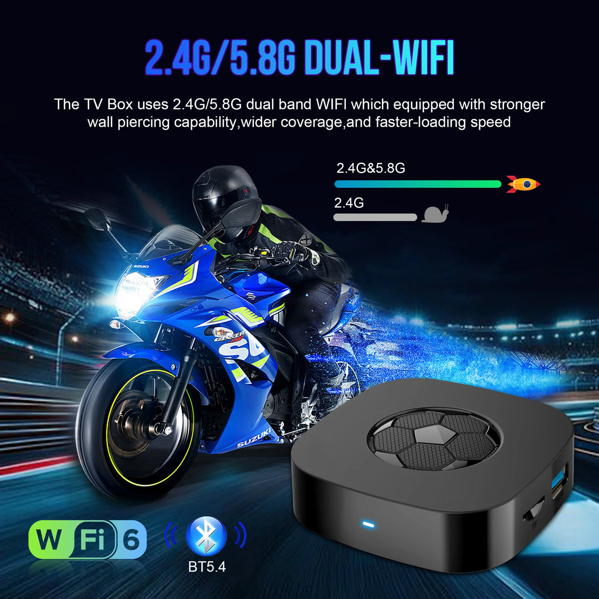 T1 Ultra Android 16 TV Box 8GB+128GB WiFi6 BT5.4 Voice Remote HD 4K