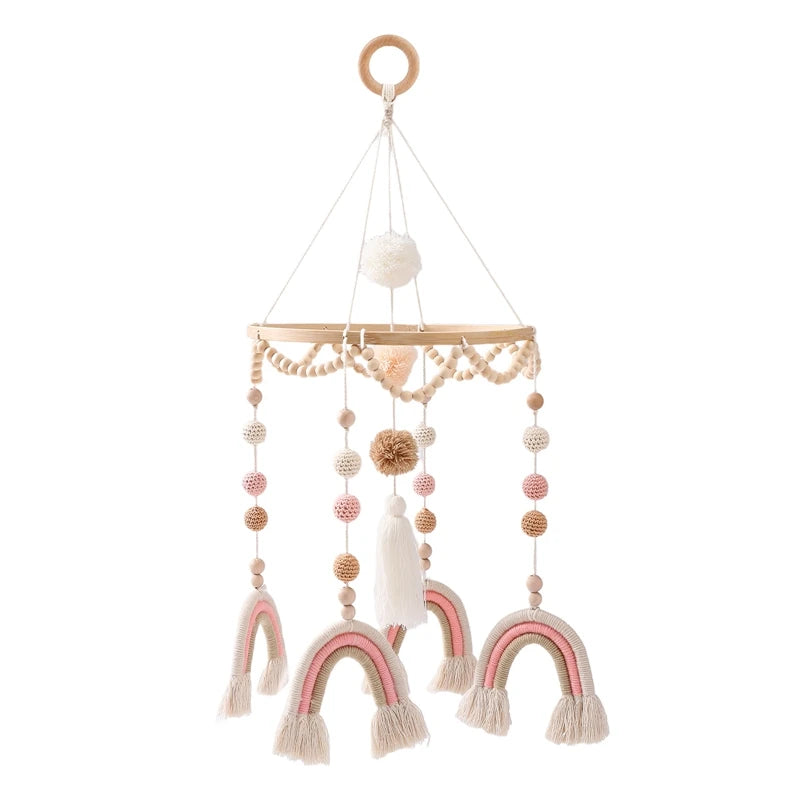 Let's Make Baby Rattle Toy 0-12 Months Wooden Mobile Newborn Music Box Bed Bell Hanging
