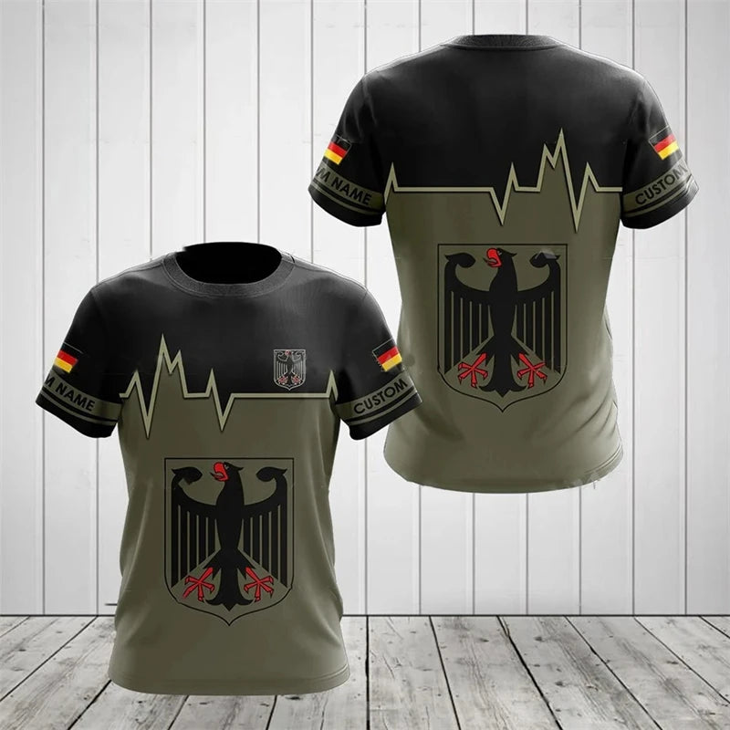 Germany National Flag Harajuku Graphic Men's T-shirts Summer Quick Dry Material Tops Fashion O-neck Oversized Short-sleeved Tees